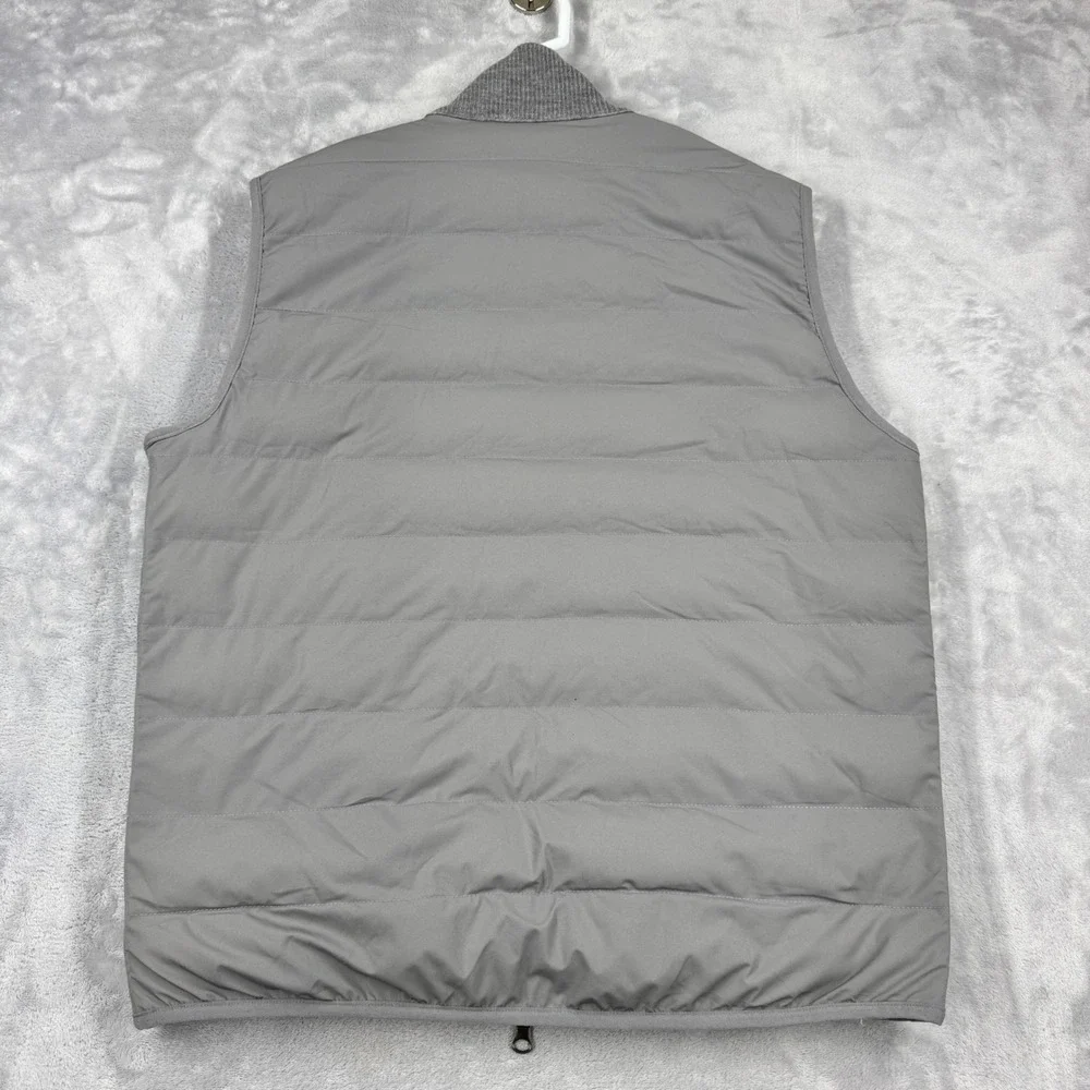 COLLARS & CO Regent Reversible Quilted Wool Vest Mens S Heathered Grey NWOT